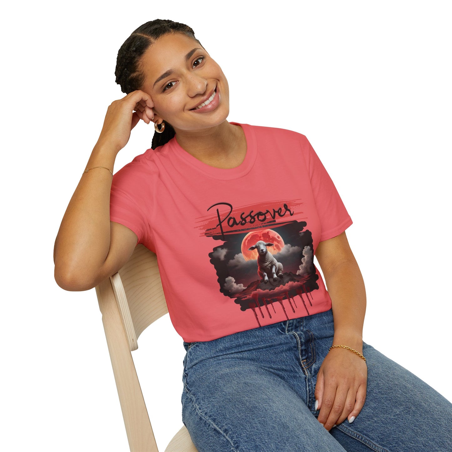 Passover Soft-style Black Font T-Shirt