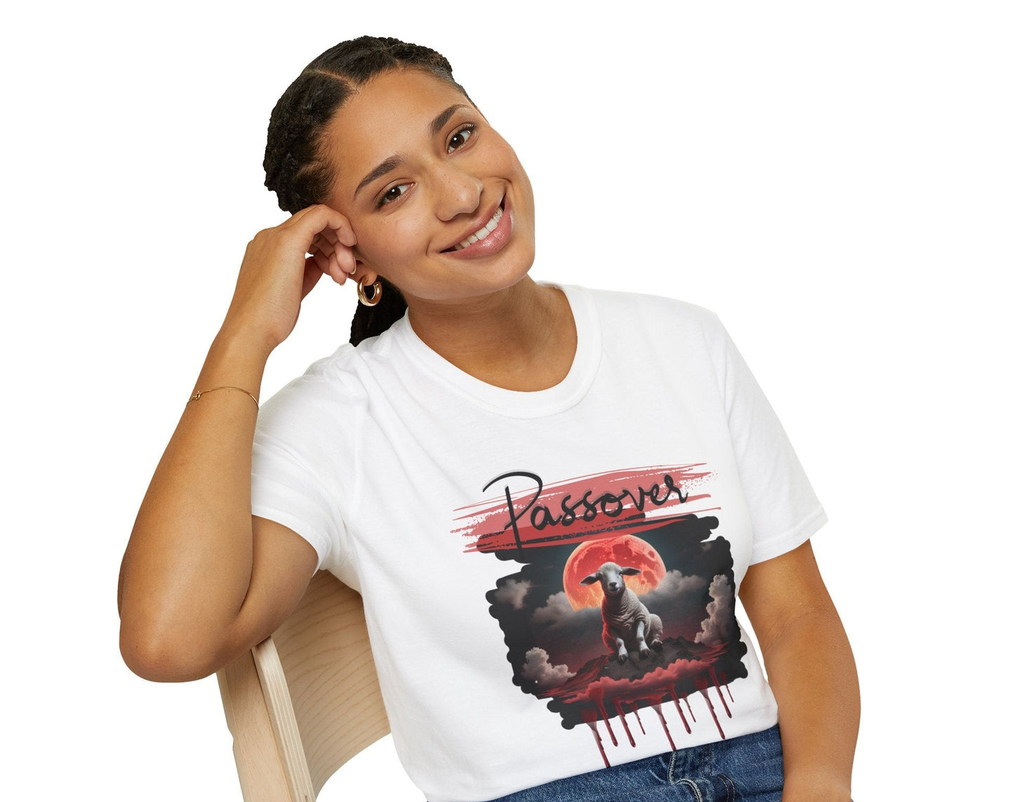 Passover Soft-style Black Font T-Shirt
