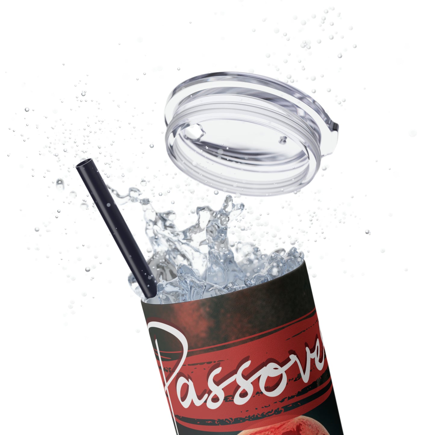 Passover Skinny Tumbler with Straw, 20oz