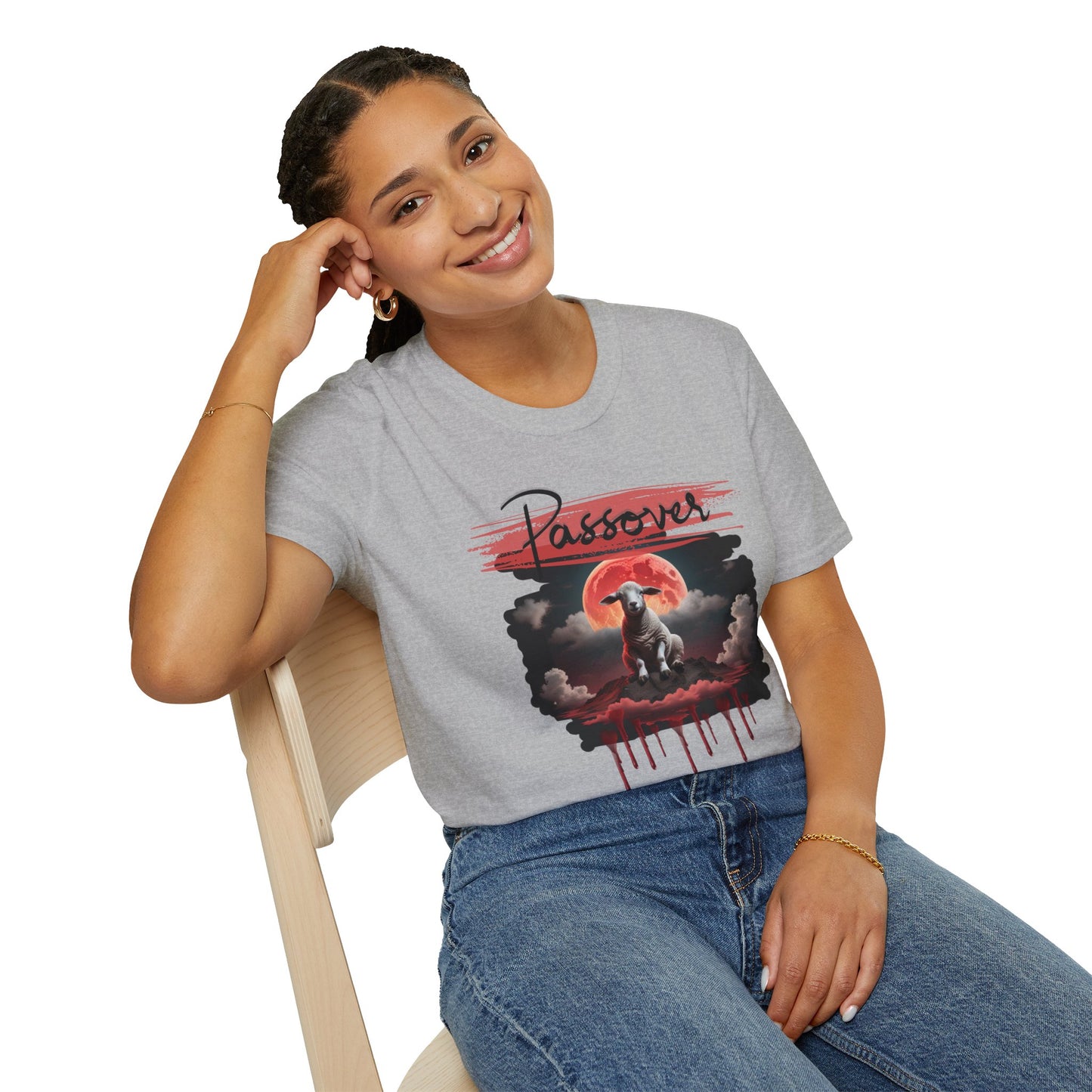 Passover Soft-style Black Font T-Shirt