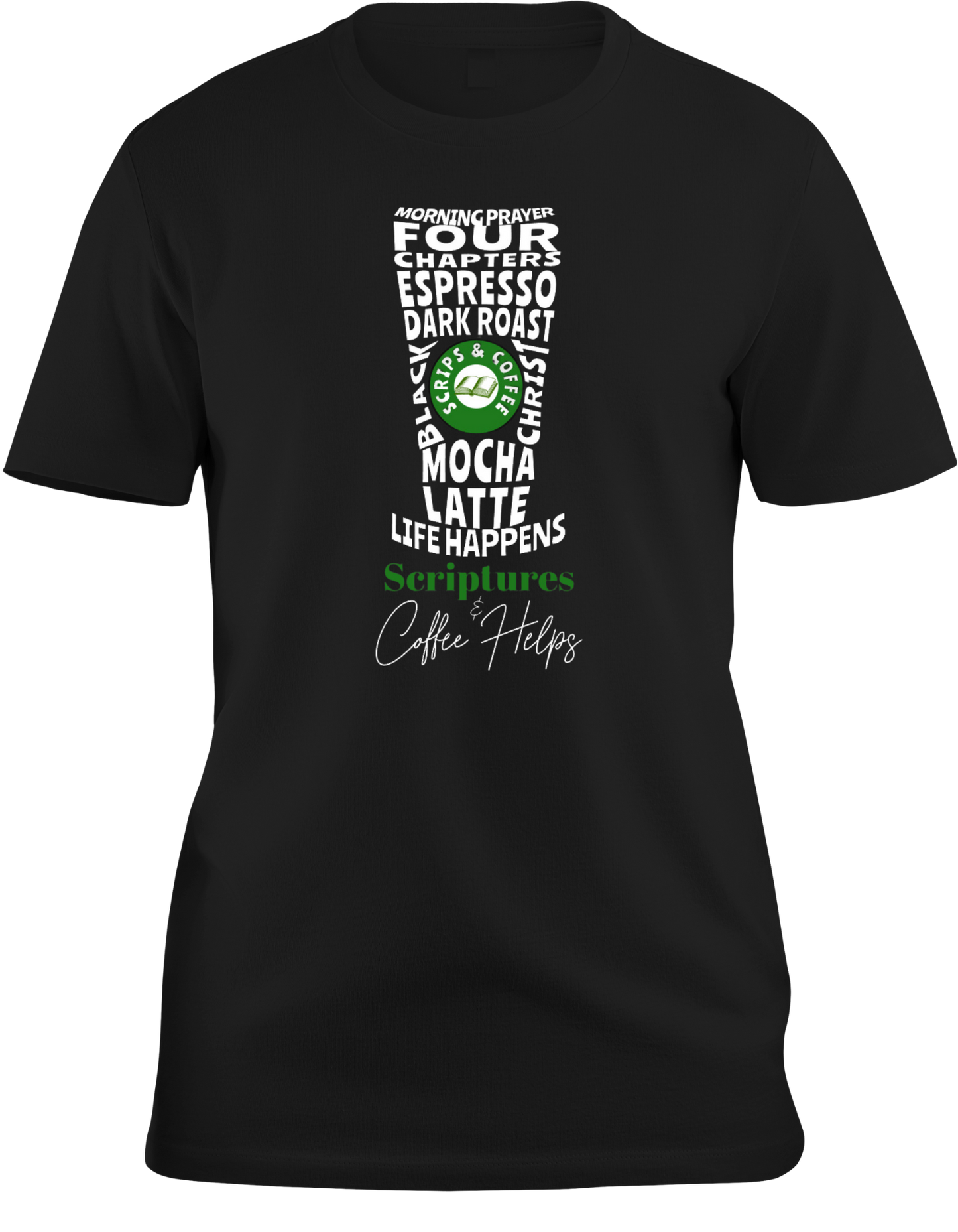 Espresso Coffee Reading Scriptures 100% Cotton T-shirt. Homeschool mom shirt. Best Gift.