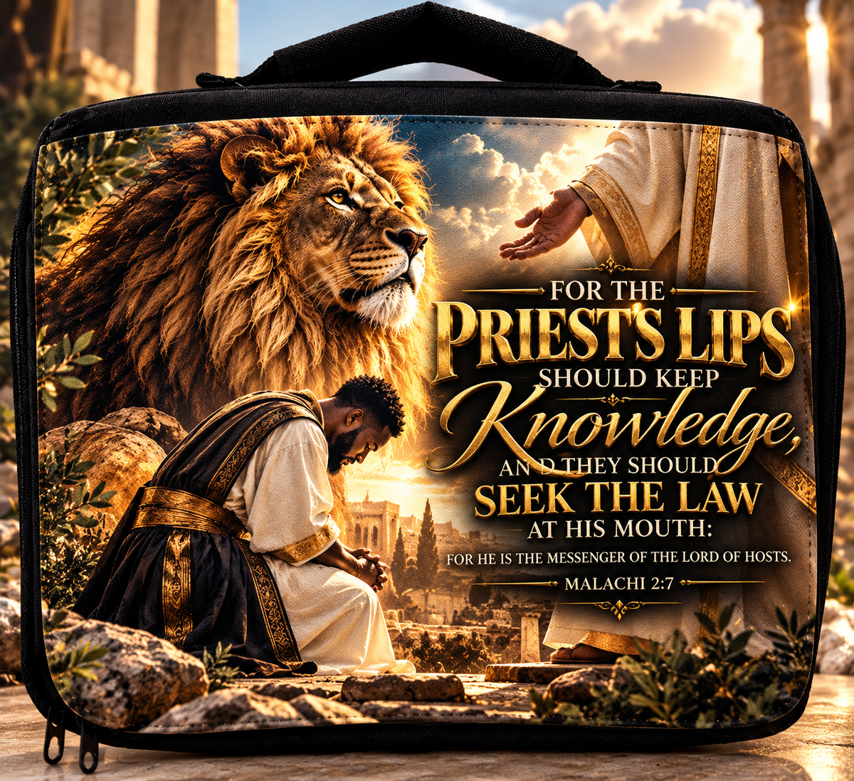 Custom “The Priest Lips Should Keep Knowledge” Bible Case