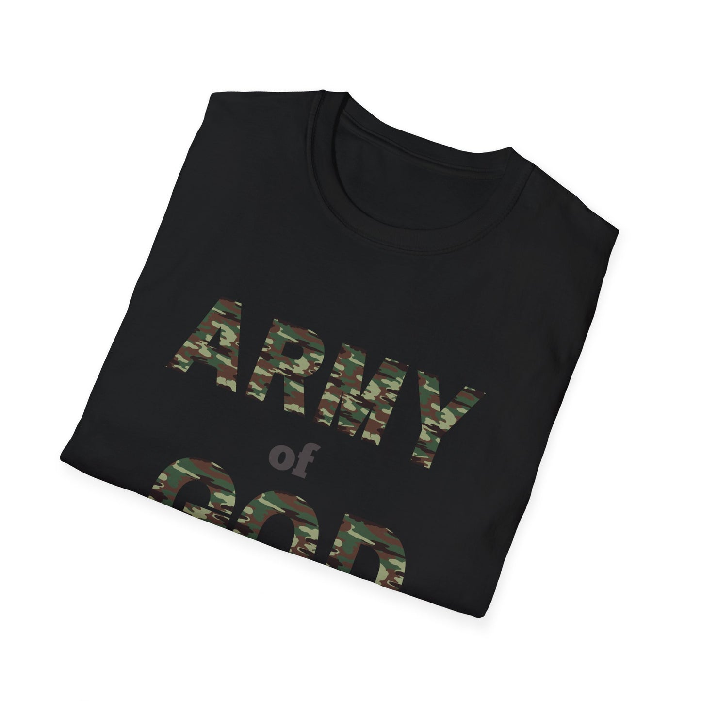 ARMY OF GOD with customizable TRIBAL NAME dog tag Unisex Softstyle T-Shirt