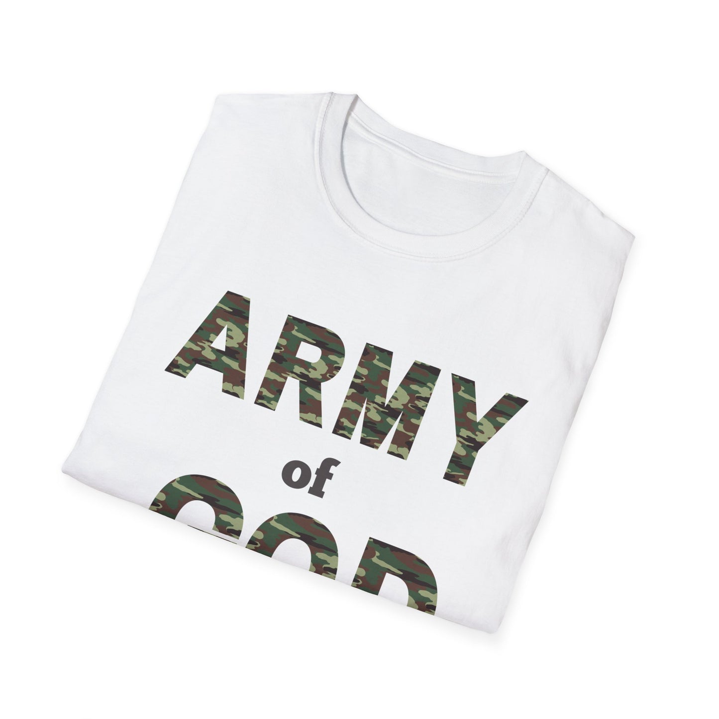 ARMY OF GOD with customizable TRIBAL NAME dog tag Unisex Softstyle T-Shirt