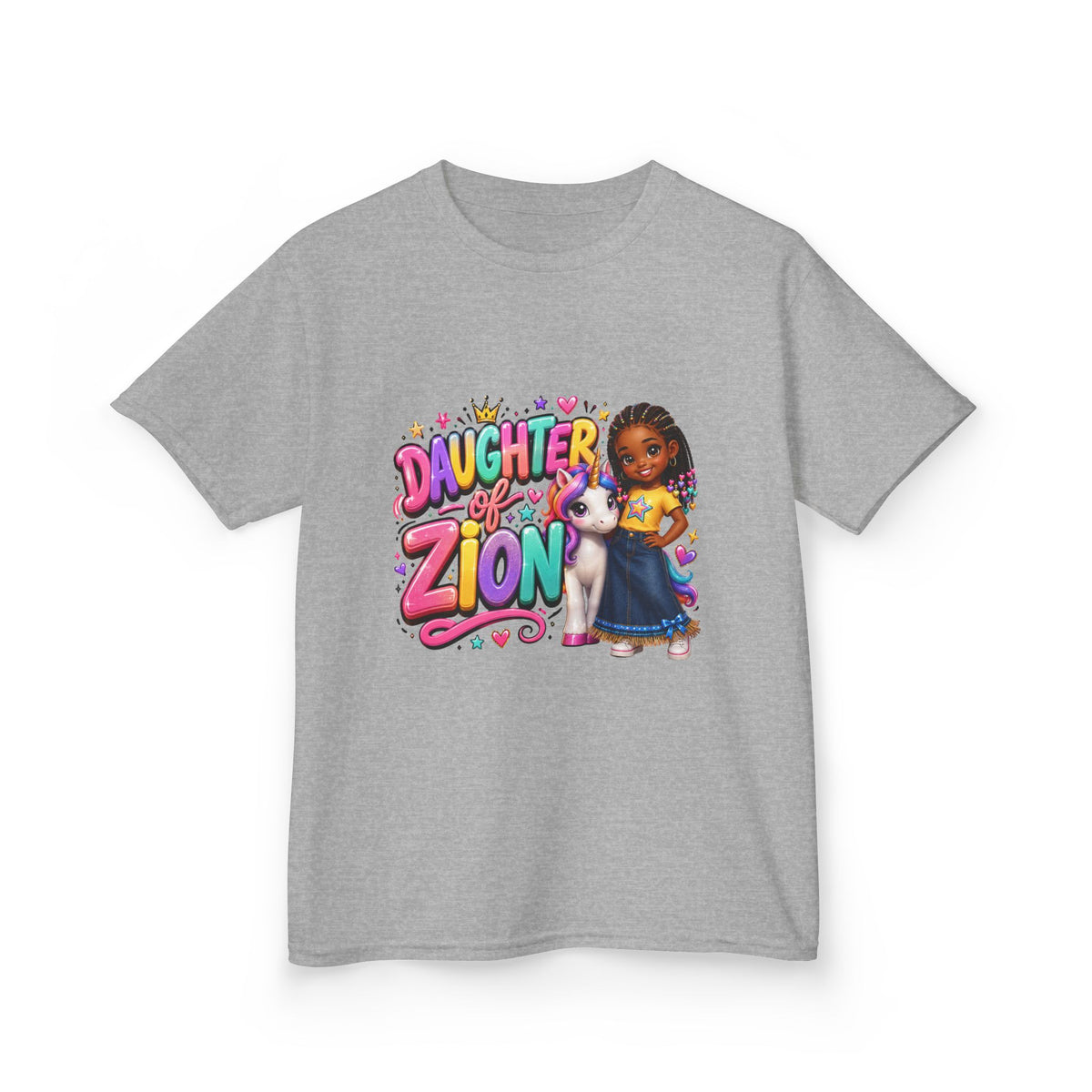 "Daughter of Zion"  Kids T‑Shirt — Colorful Girl Graphic