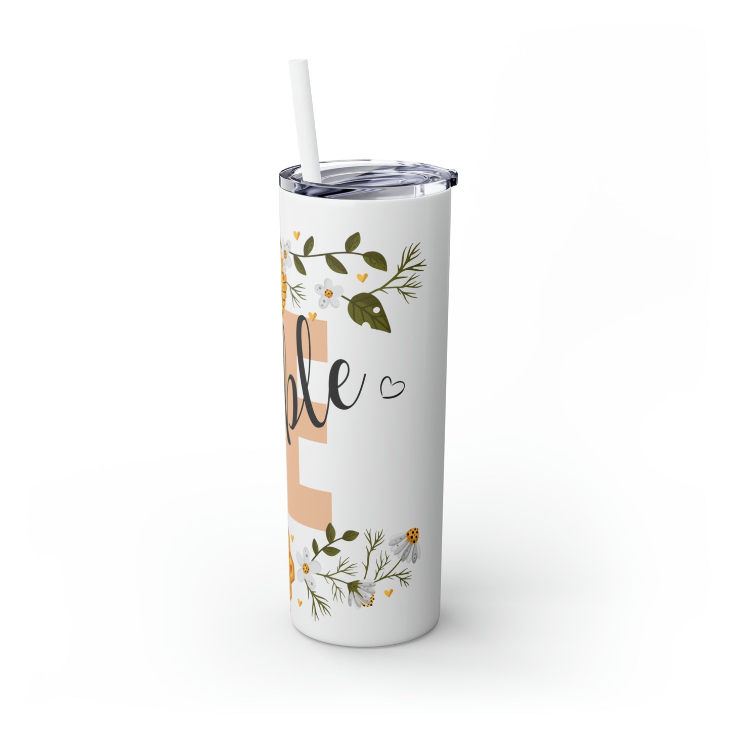 Be Humble Skinny Tumbler with Straw, 20oz