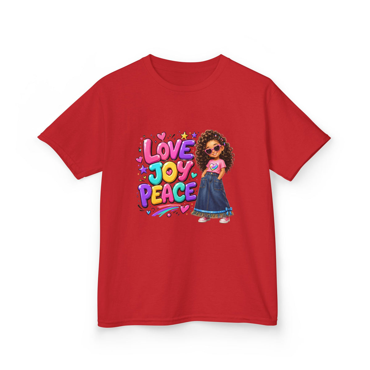 'Love Joy Peace' Kids Tee — Girl Graphic Shirt