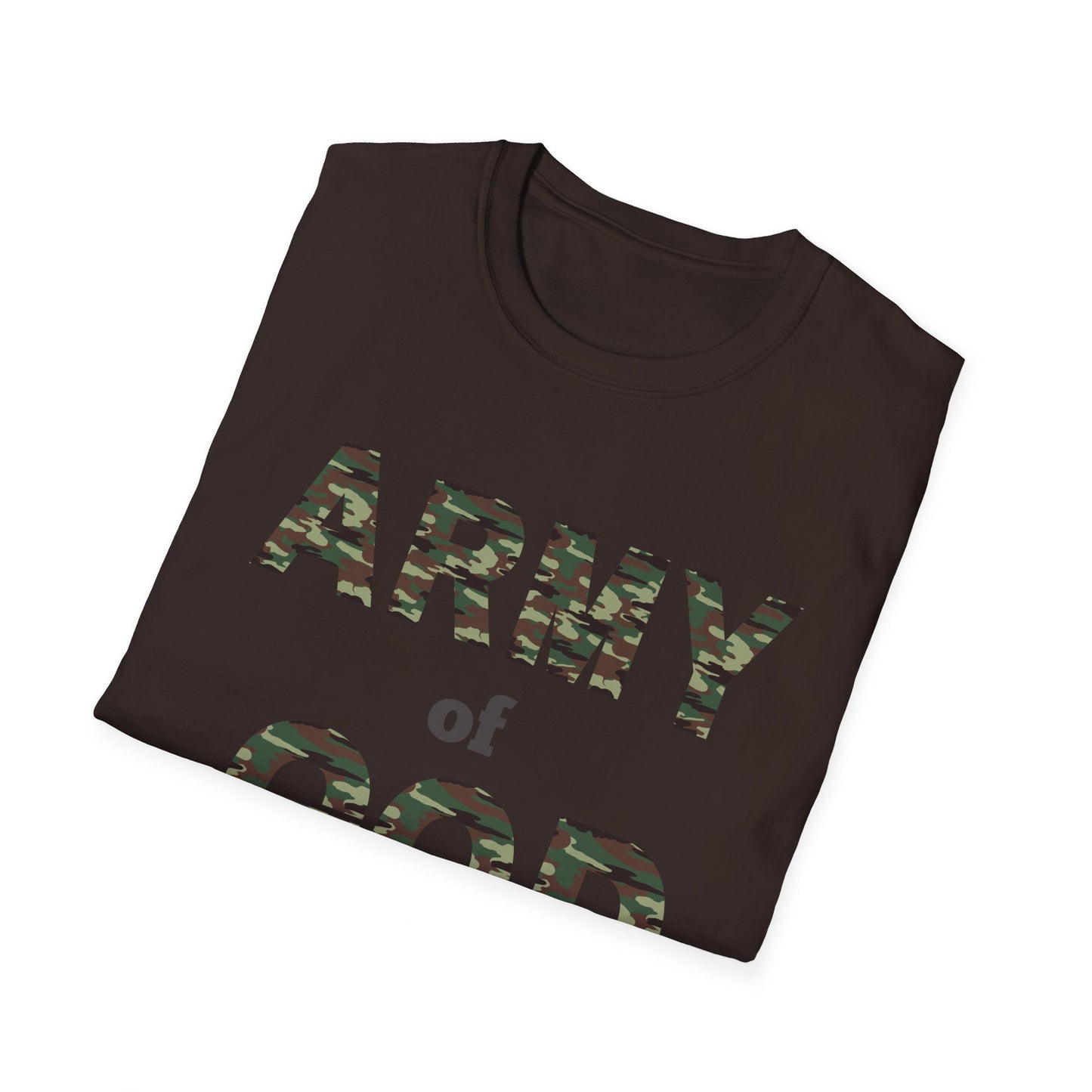 ARMY OF GOD with customizable TRIBAL NAME dog tag Unisex Softstyle T-Shirt
