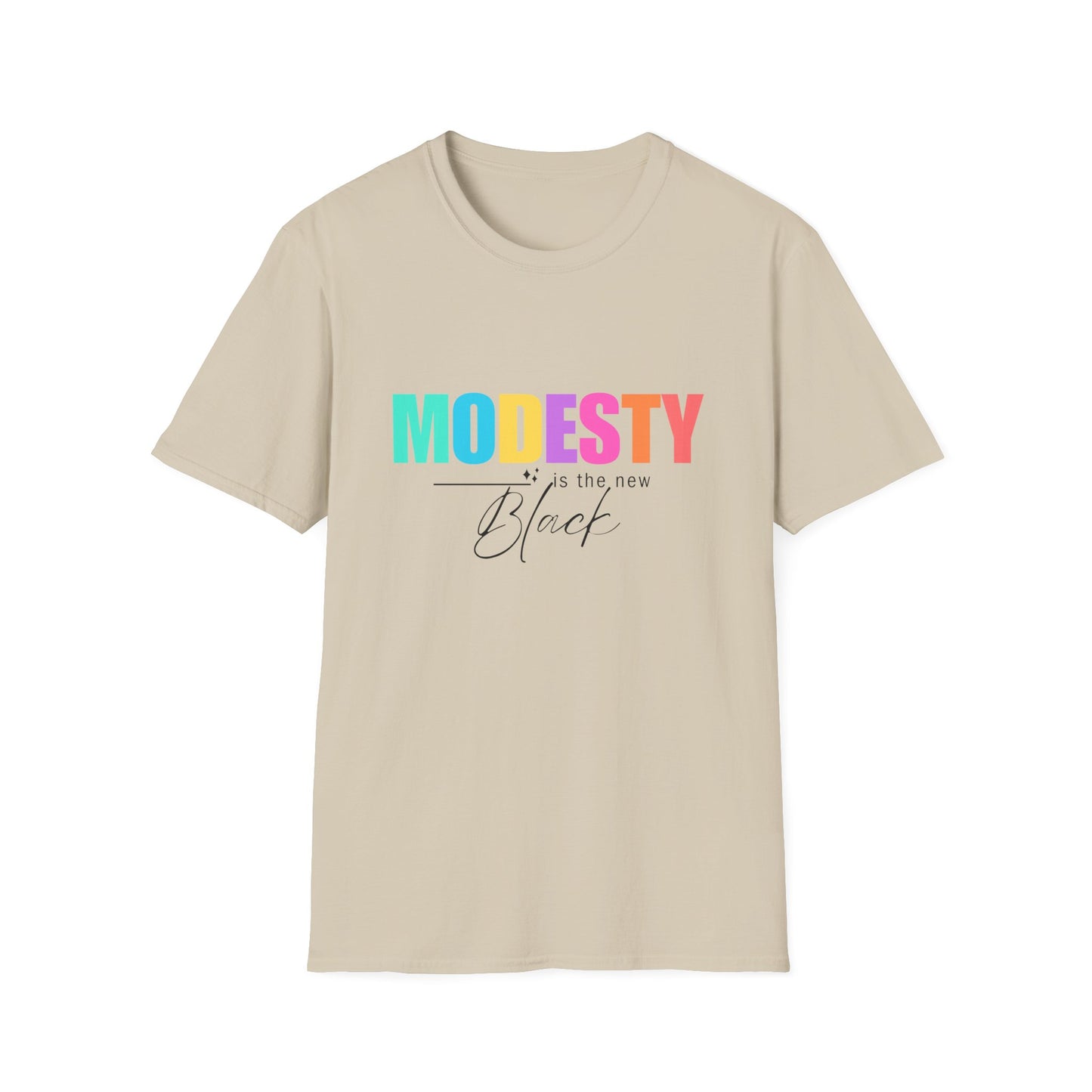 Colorful Modesty Is The New Black  Font T-Shirt Black Font