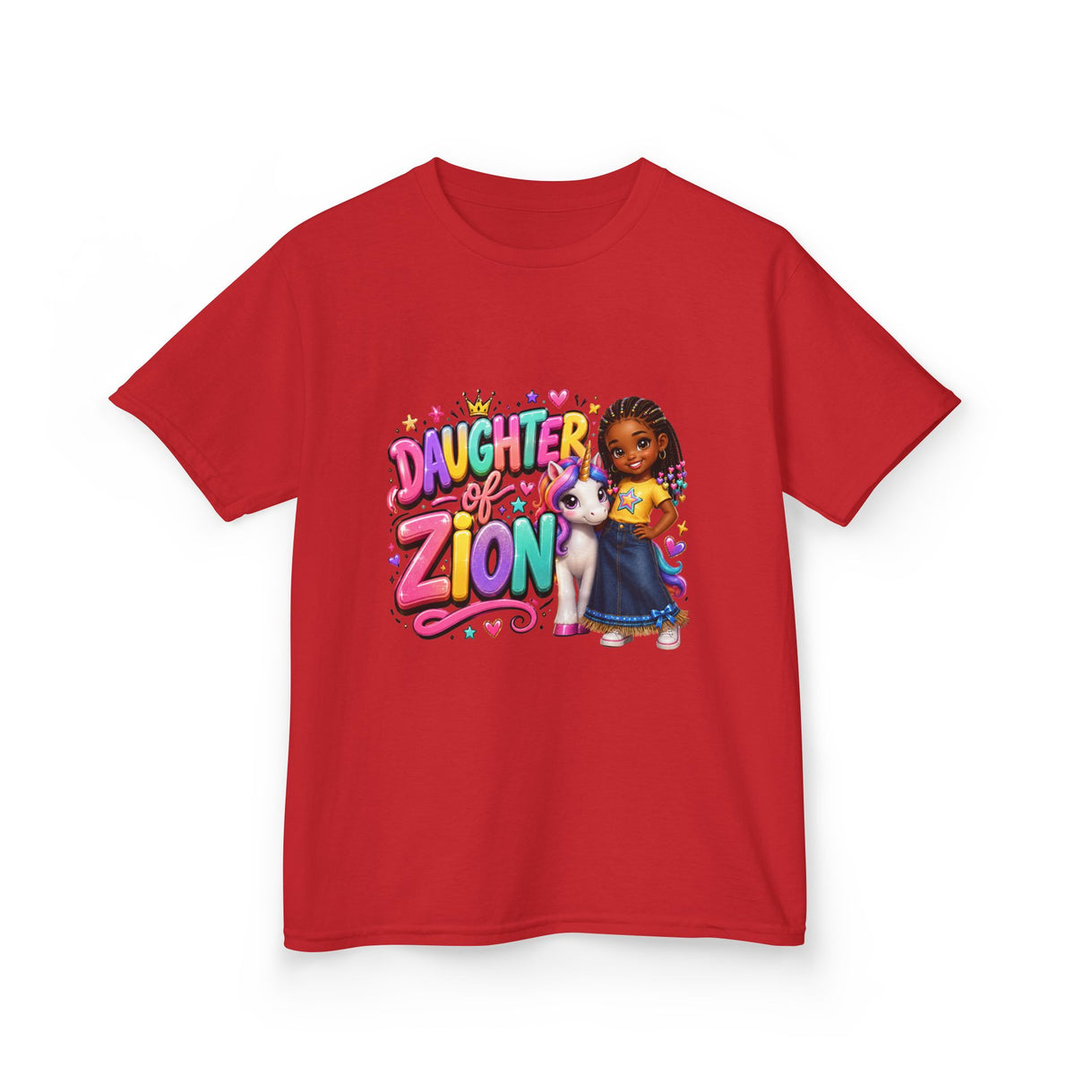 "Daughter of Zion"  Kids T‑Shirt — Colorful Girl Graphic