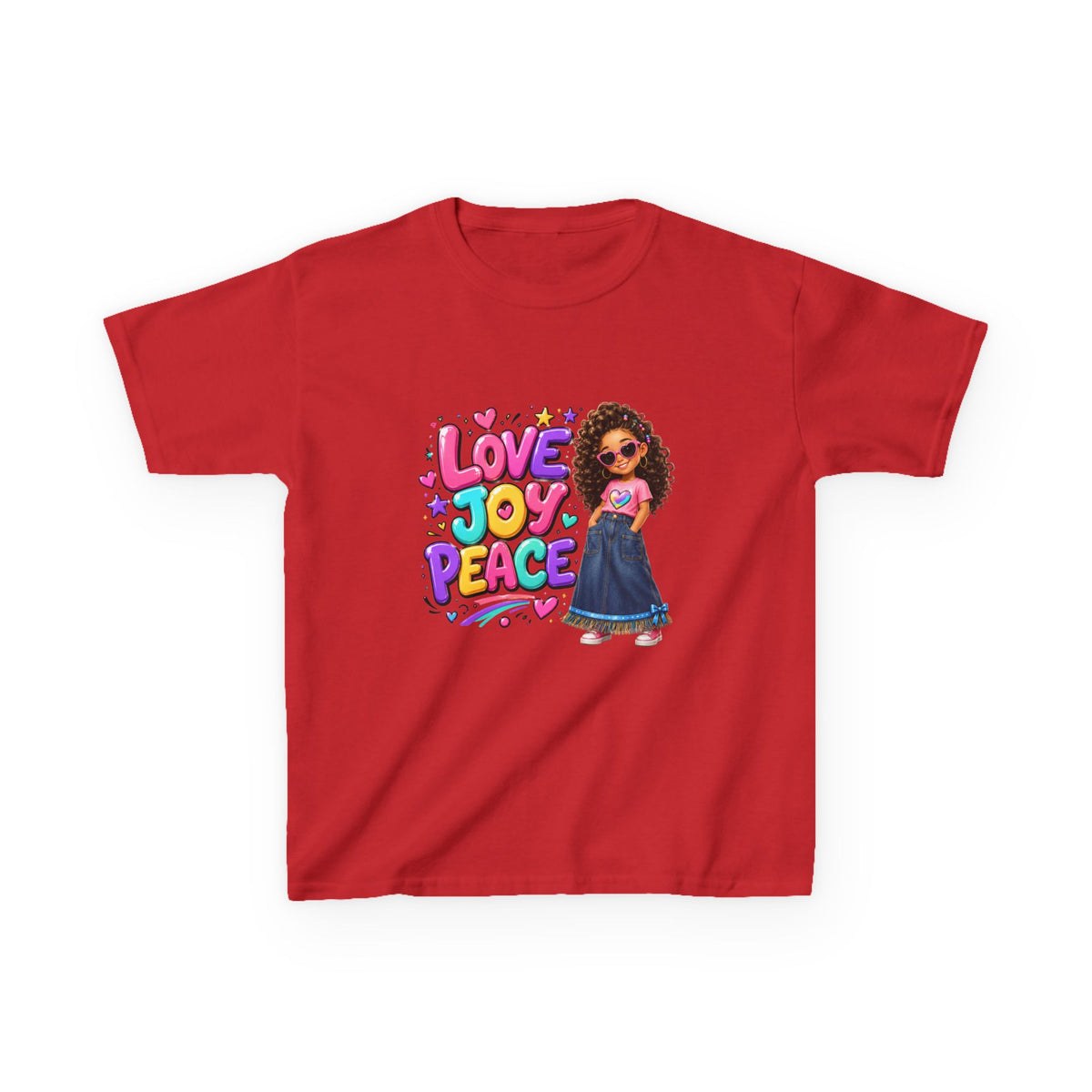 'Love Joy Peace' Kids Tee — Girl Graphic Shirt