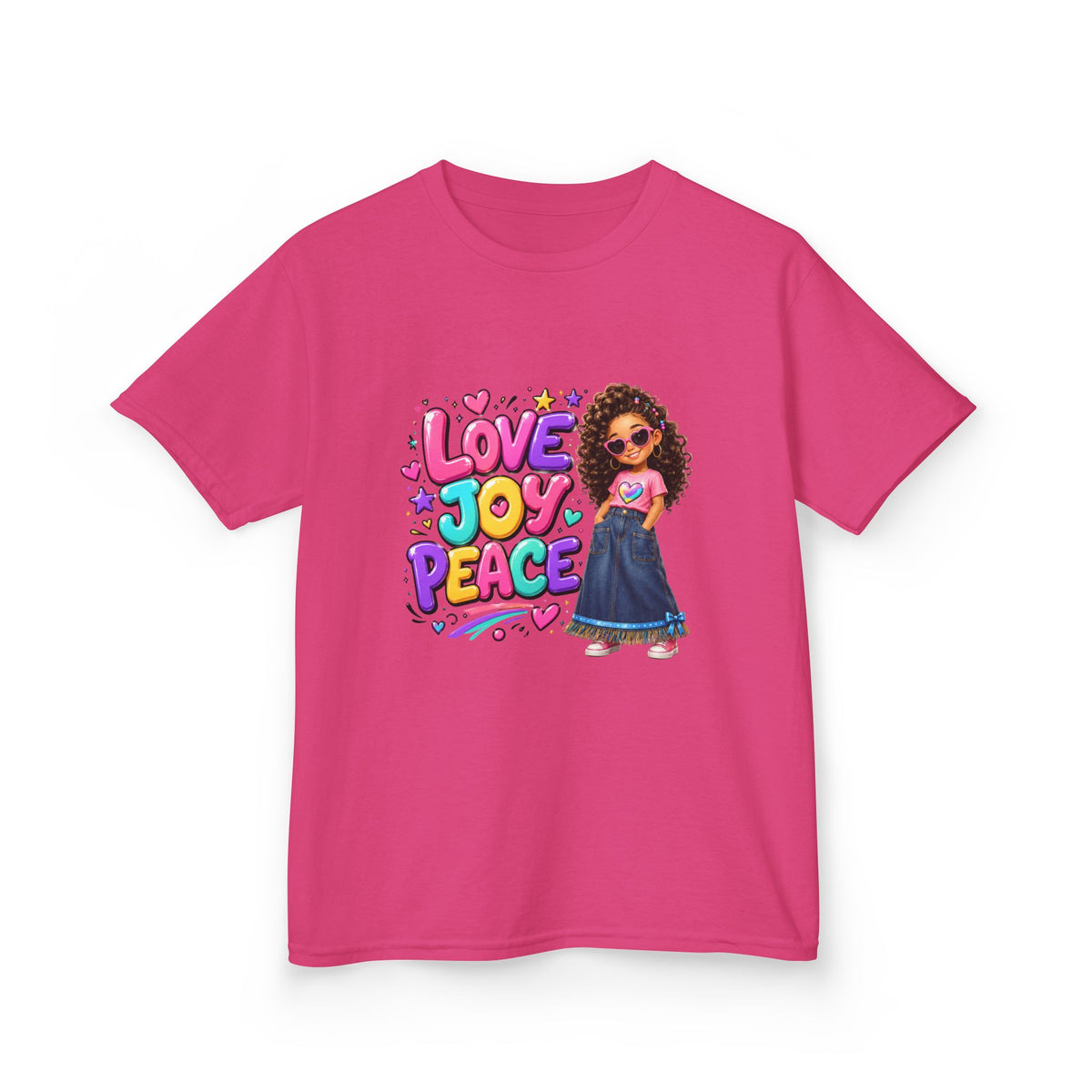 'Love Joy Peace' Kids Tee — Girl Graphic Shirt