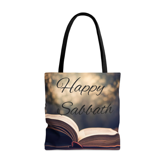 Shalom Happy Sabbath Tote Bag