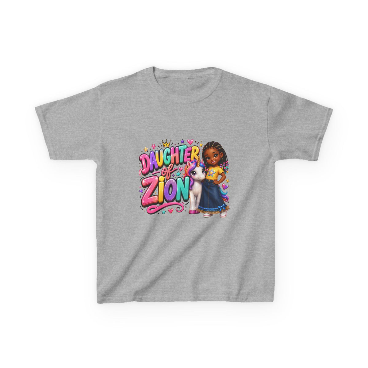 "Daughter of Zion"  Kids T‑Shirt — Colorful Girl Graphic