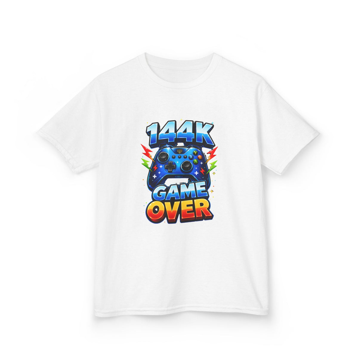 '144K Game Over' Gamer Controller Graphic Kids Tee softsyle