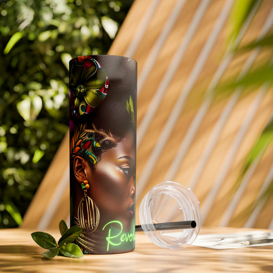 REVOLUTIONARY WOMAN Skinny Tumbler with Straw, 20oz