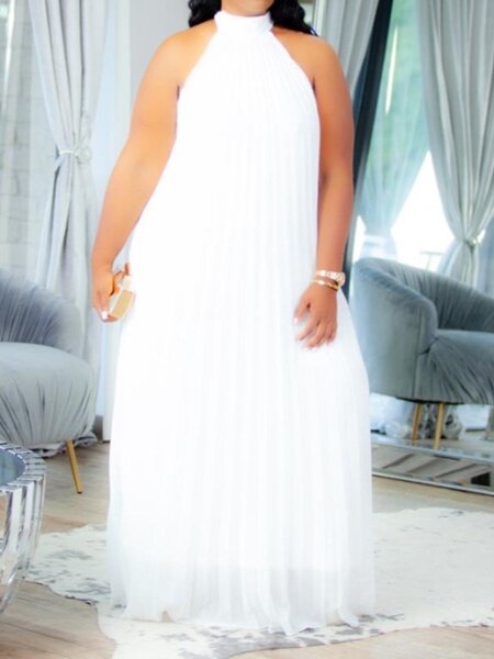 Pleated Baggy Dress Plus Size