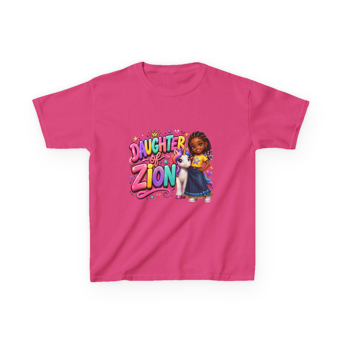 "Daughter of Zion"  Kids T‑Shirt — Colorful Girl Graphic