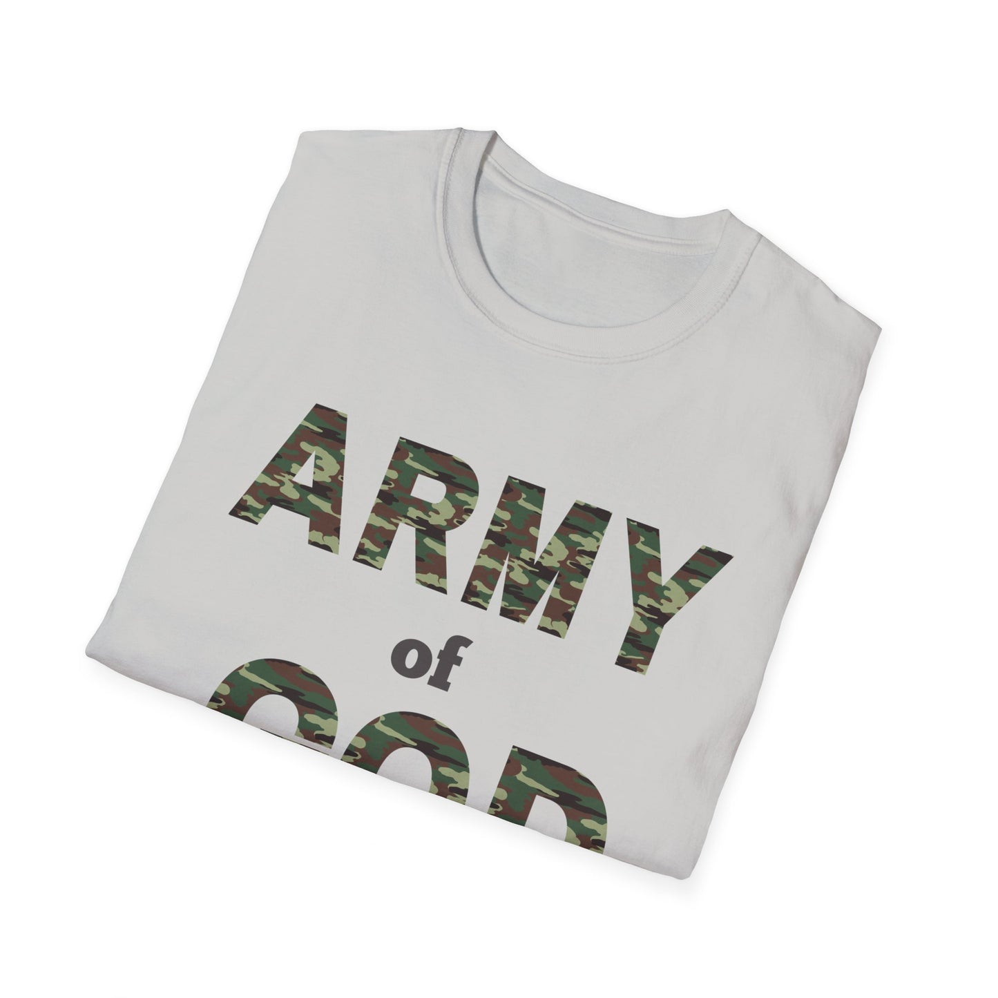 ARMY OF GOD with customizable TRIBAL NAME dog tag Unisex Softstyle T-Shirt