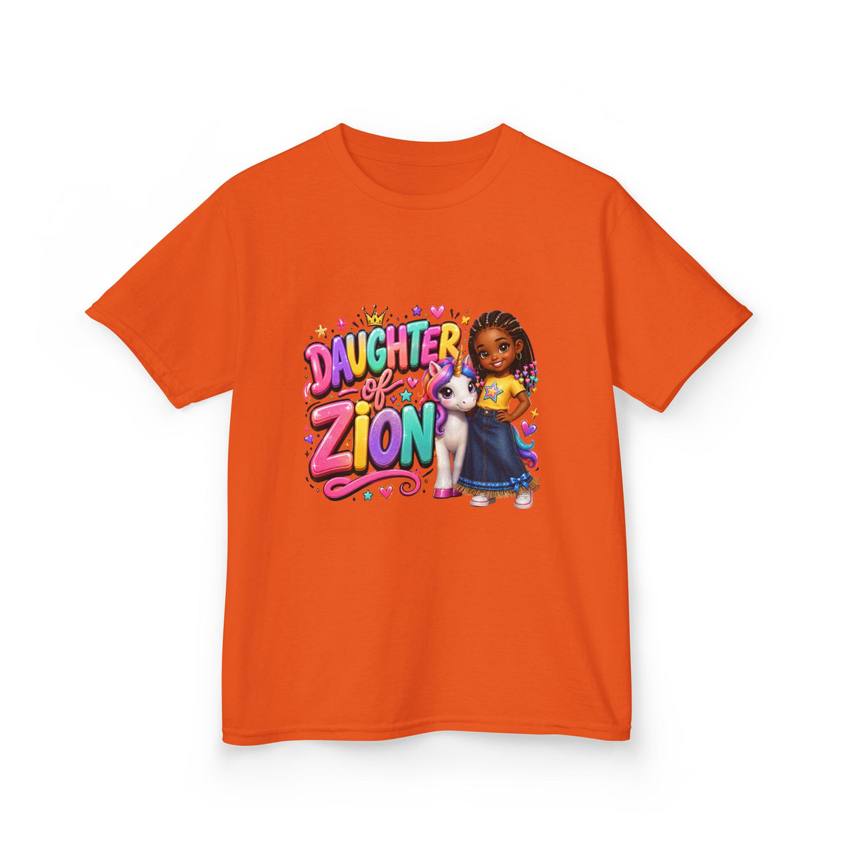 "Daughter of Zion"  Kids T‑Shirt — Colorful Girl Graphic