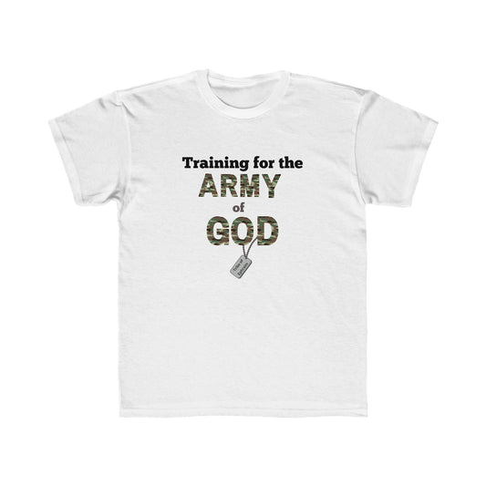 Training for the Army of God Kids Custom made Regular Fit Tee