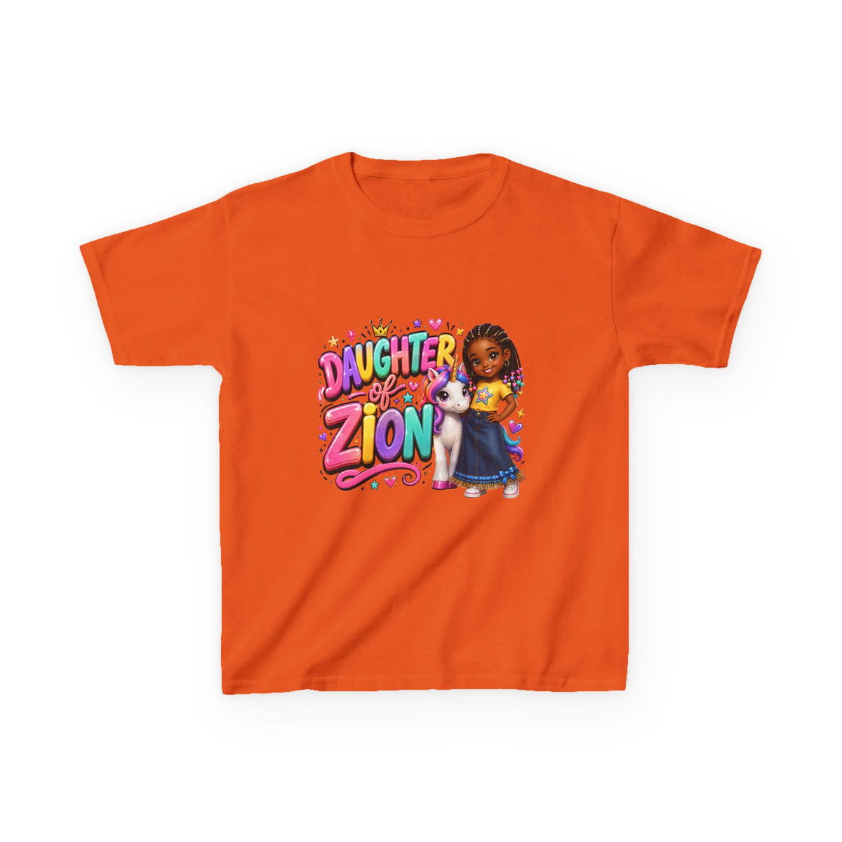 "Daughter of Zion"  Kids T‑Shirt — Colorful Girl Graphic