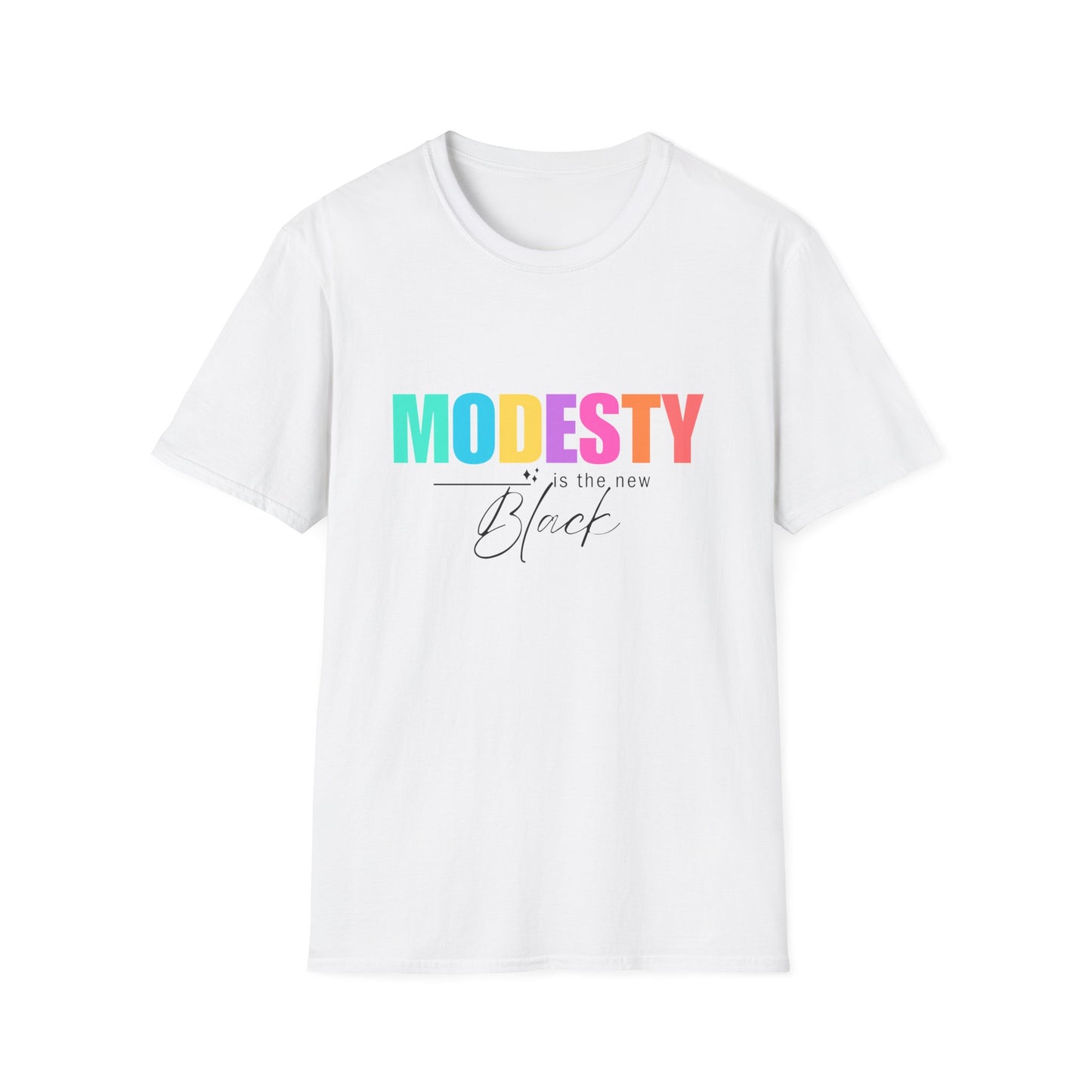 Colorful Modesty Is The New Black  Font T-Shirt Black Font