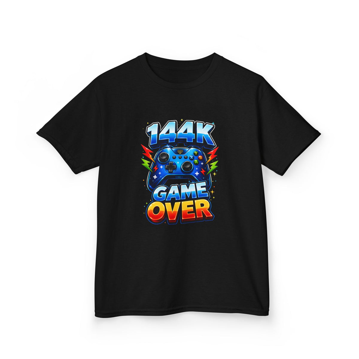 '144K Game Over' Gamer Controller Graphic Kids Tee softsyle