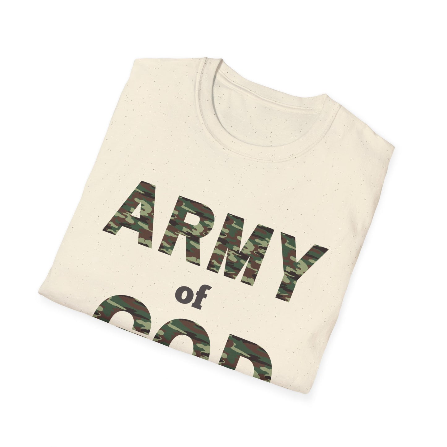 ARMY OF GOD with customizable TRIBAL NAME dog tag Unisex Softstyle T-Shirt