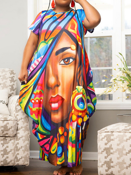 Melanin Vibes printed dress with pockets