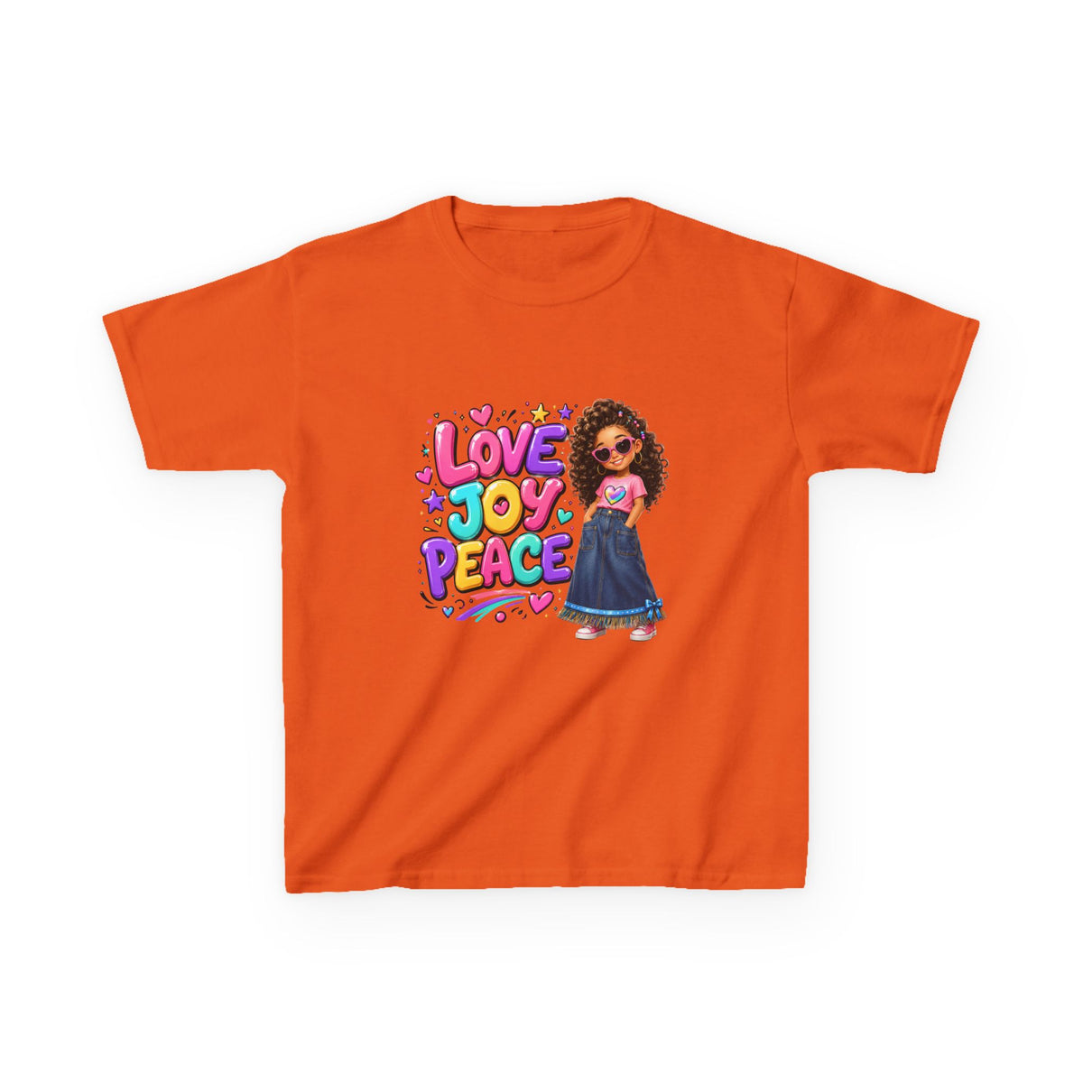 'Love Joy Peace' Kids Tee — Girl Graphic Shirt