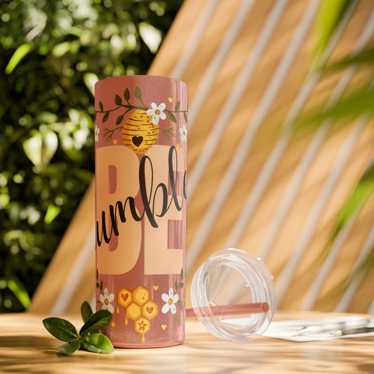 Be Humble Skinny Tumbler with Straw, 20oz
