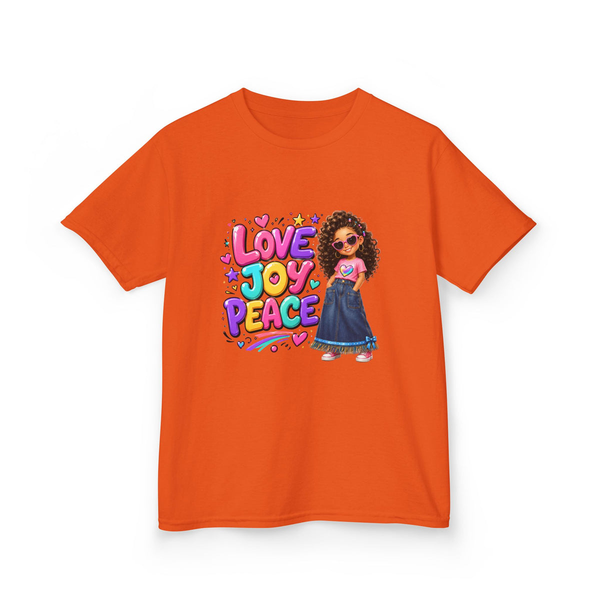 'Love Joy Peace' Kids Tee — Girl Graphic Shirt
