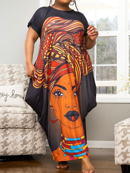 Melanin Vibes printed dress with pockets