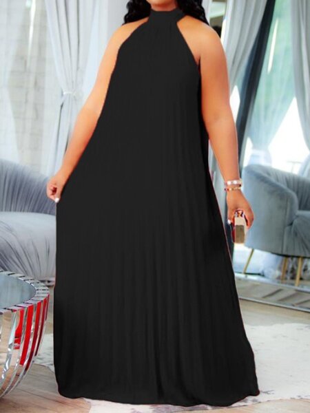 Pleated Baggy Dress Plus Size