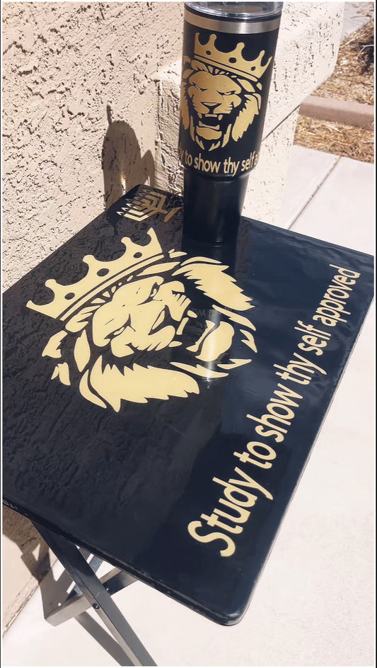 Study To Show Thyself Approved Customized Folding Table with the option of a matching 40oz tumbler