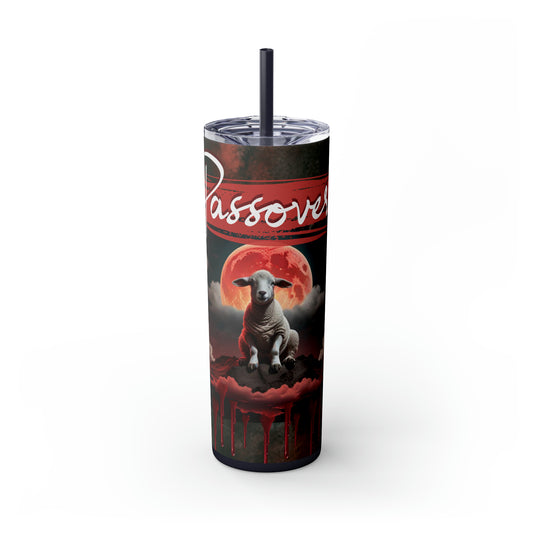 Passover Skinny Tumbler with Straw, 20oz