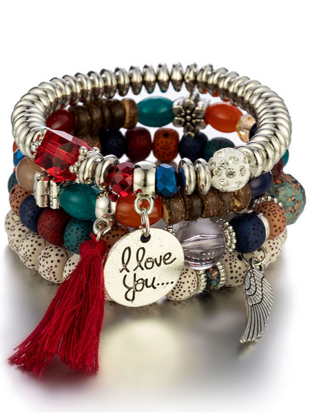 Fringe Multi-Layer Beaded Bracelet