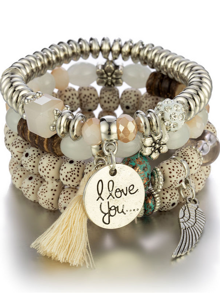 Fringe Multi-Layer Beaded Bracelet