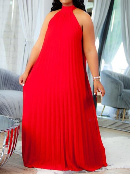 Pleated Baggy Dress Plus Size