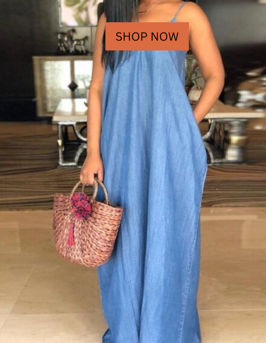 Casual Loose Denim Slip Dress
