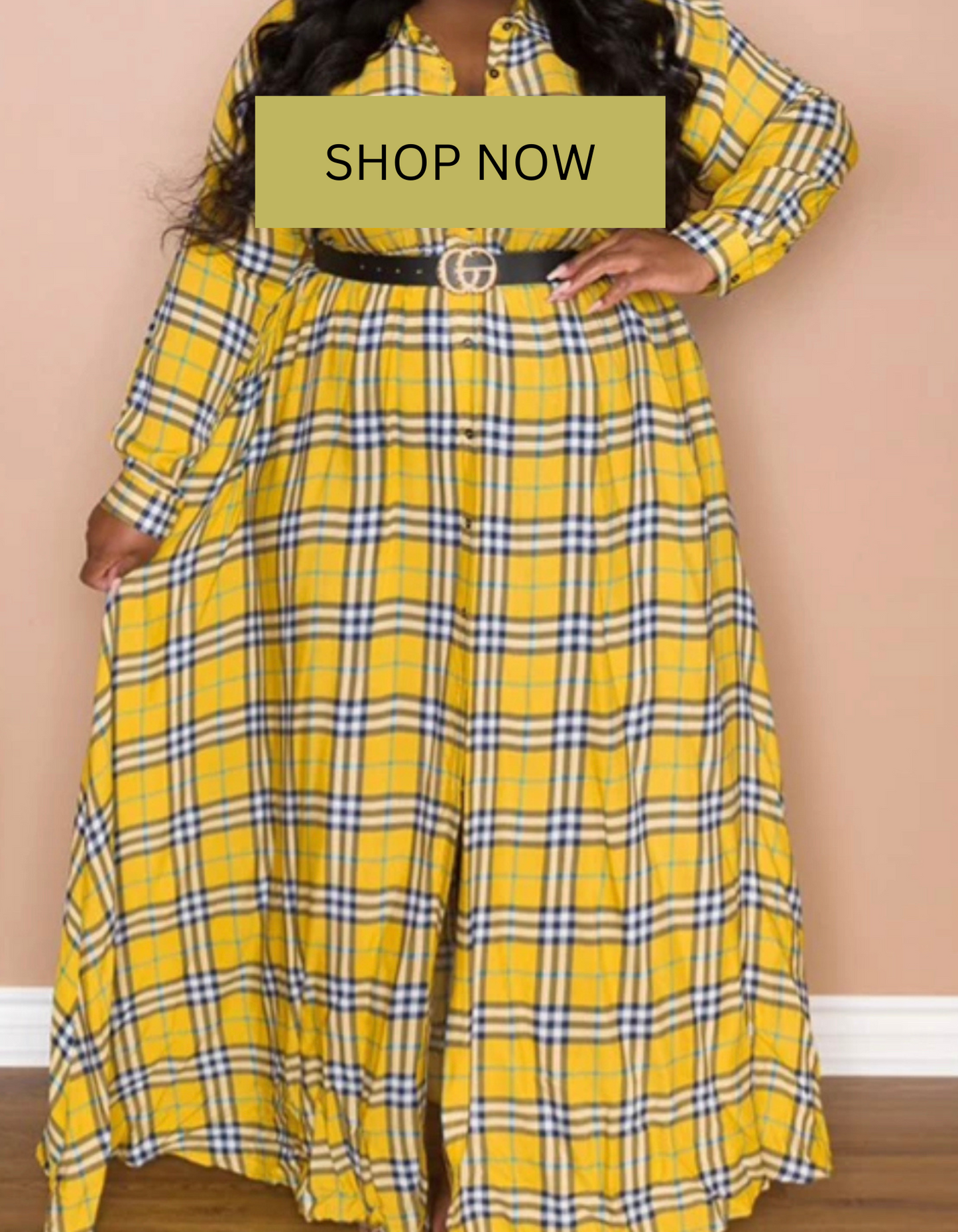 Loose Print Dress（Belt Not Included）