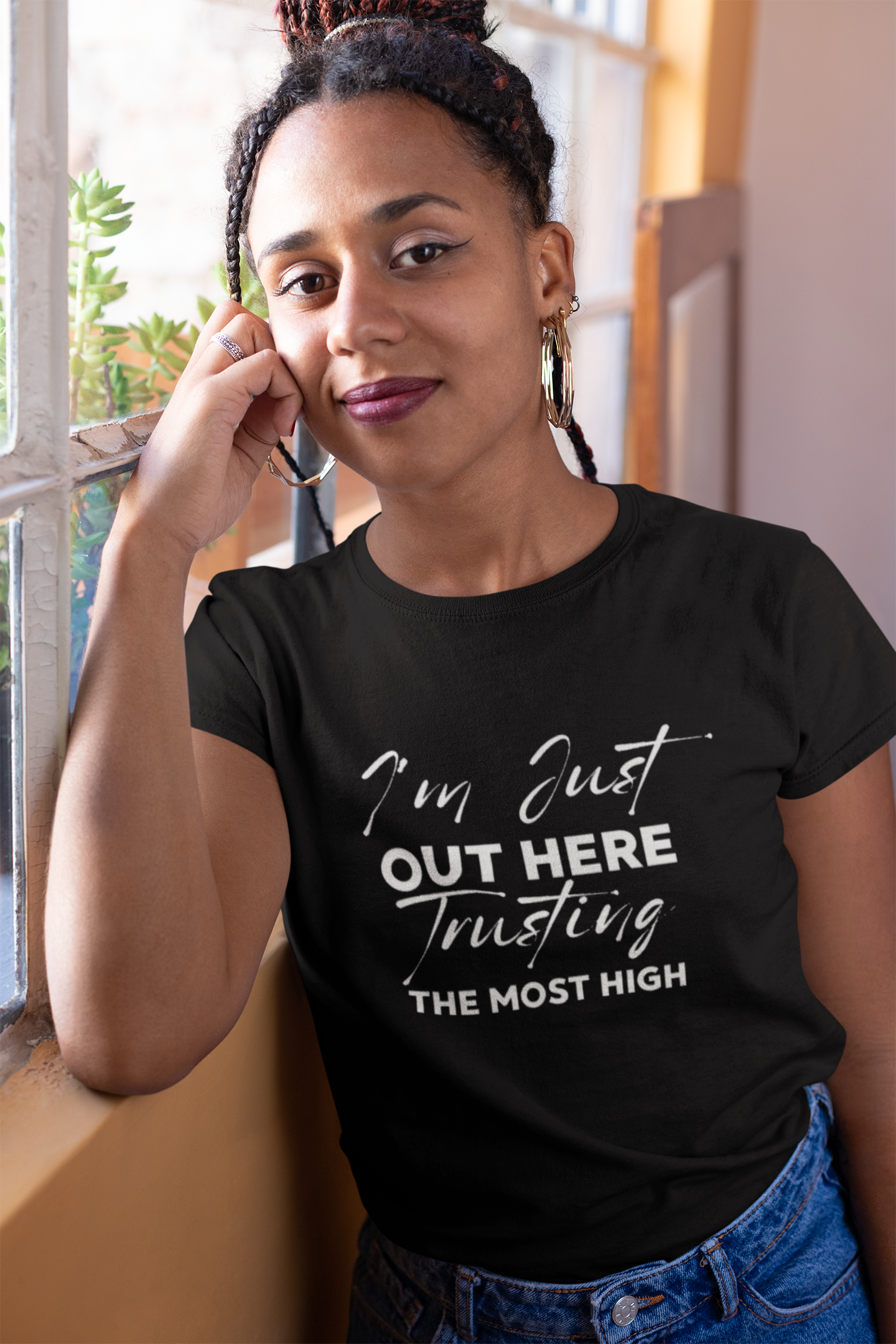 I'm Just Out Here Trusting The Most Hight 100% Cotton  Softstyle T-Shirt