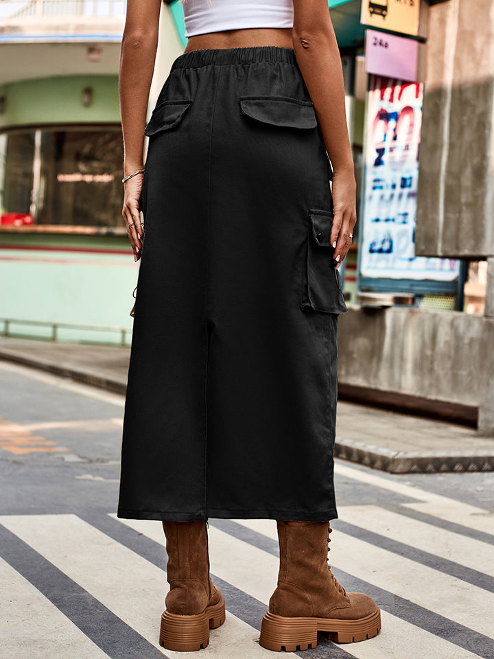 Drawstring Waist Women's Denim Skirt