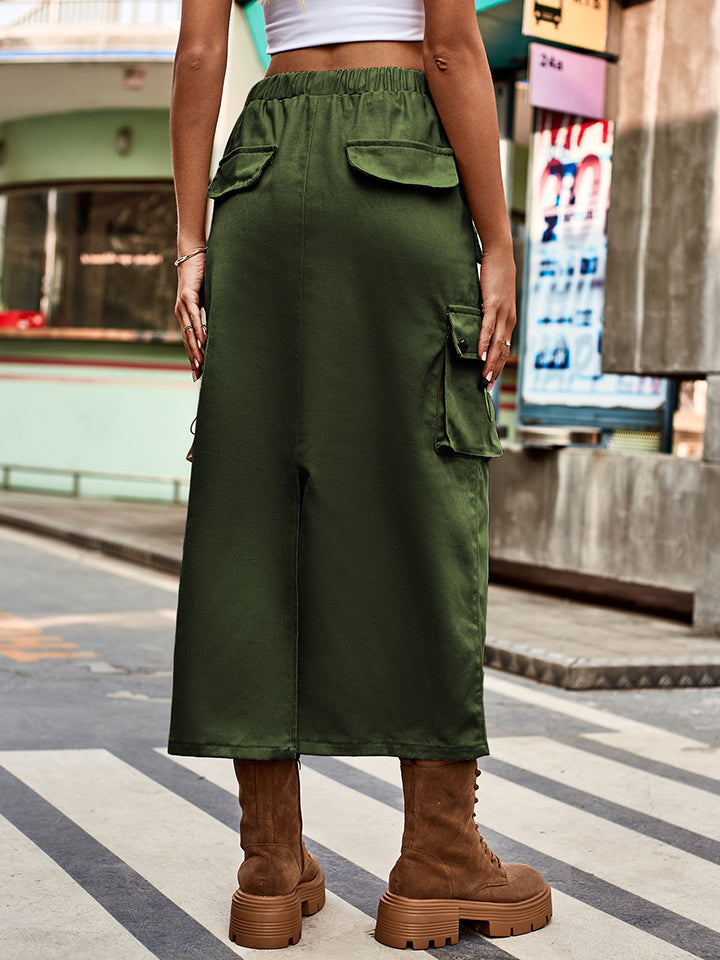 Drawstring Waist Women's Denim Skirt